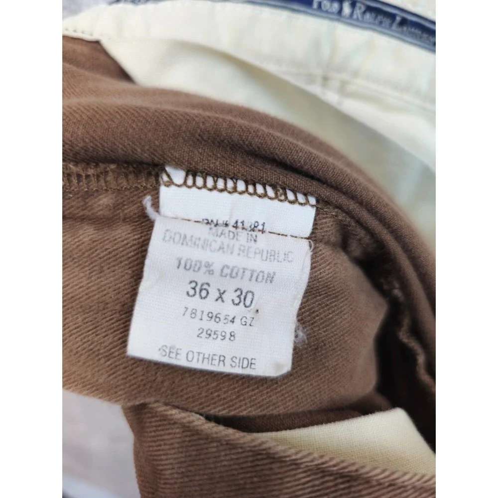 Polo Ralph Lauren Andrew Pant 35x28.5 Pleated Cuff Trouser Chino Vintage Brown
